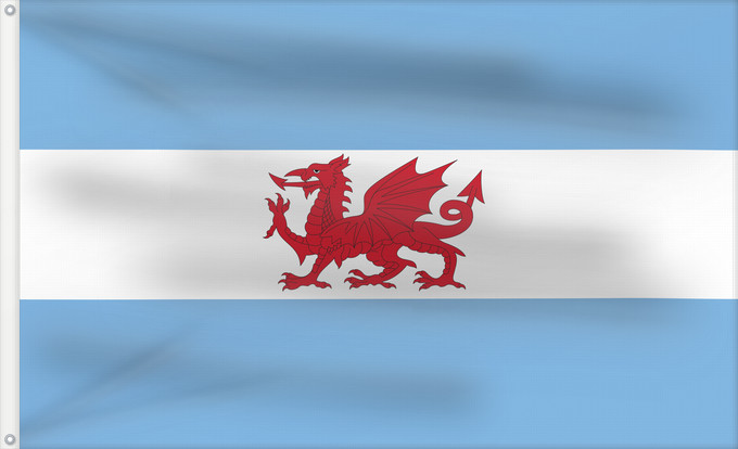 Drapeau, avec deux œillets métalliques et guindant renforcé : Welsh colony in Patagonia Colonie galloise en Patagonie Colonia Galesa de la Patagonia. Más información Waliser Kolonie in Patagonien Colonia gallese in Patagonia Porth Madryn Y Wladfa