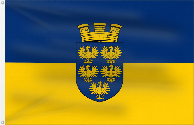 Bandiera, con due occhielli metallici e lato dell'asta rinforzato: Lower Austria	Blue-Yellow. Flag of Lower Austria &amp; Ukraine	Basse-Autriche	Baja Austria	Blau-Gelb	Bassa Austria