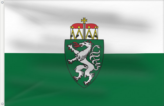 Bandera, con dos ojales metálicos y lado del asta reforzado: Styria White-green. Colours of the state of Styria Styrie Estiria Weiß-grün. Landesfarben der Steiermark Stiria