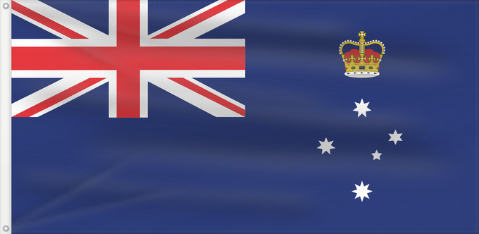 Bandera, con dos ojales metálicos y lado del asta reforzado: Victoria