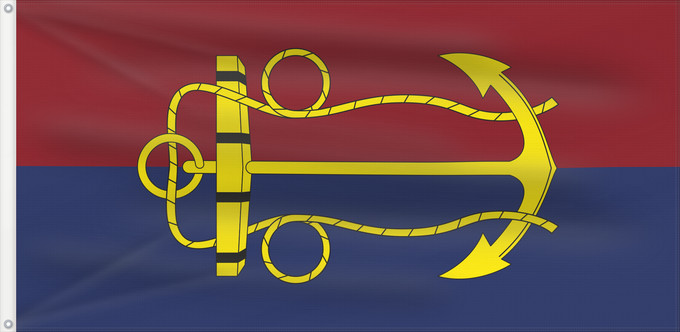 Bandera, con dos ojales metálicos y lado del asta reforzado: Australian Navy Board	Conseil de l'Amirauté australienne	Junta de la Armada Australiana	Marinevorstand von Australien	Consiglio della Marina Australiana