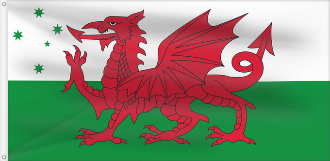 Bandera, con dos ojales metálicos y lado del asta reforzado: Australian Welsh heritage