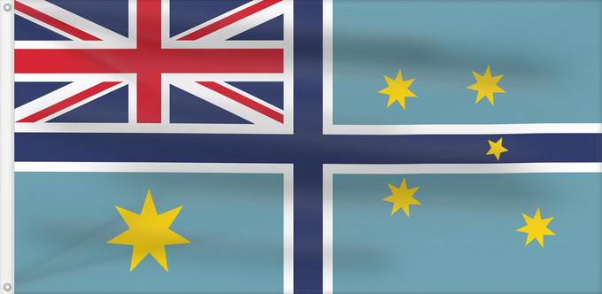 Flagge, mit zwei Metallösen und verstärktem Besatzband: Civil Air Ensign of Australia 1935-1948