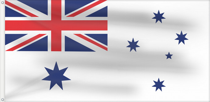 Bandera, con dos ojales metálicos y lado del asta reforzado: Naval Ensign of Australia