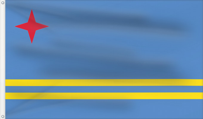 Drapeau, avec deux œillets métalliques et guindant renforcé : Aruba Флаг Арубы