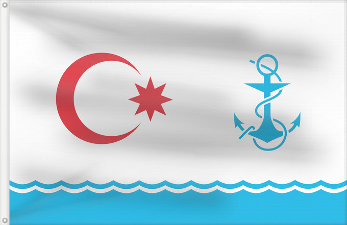 Drapeau, avec deux œillets métalliques et guindant renforcé : Naval Flag of Azerbaijan	Ceremonial naval flag of Azerbaijan