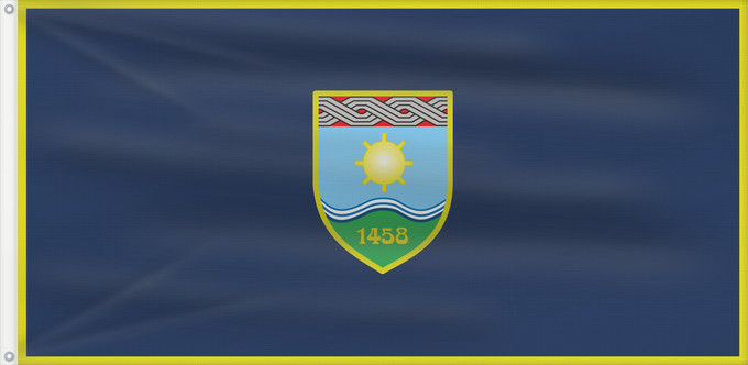 Bandera, con dos ojales metálicos y lado del asta reforzado: Zepce	Žepče	Žepča