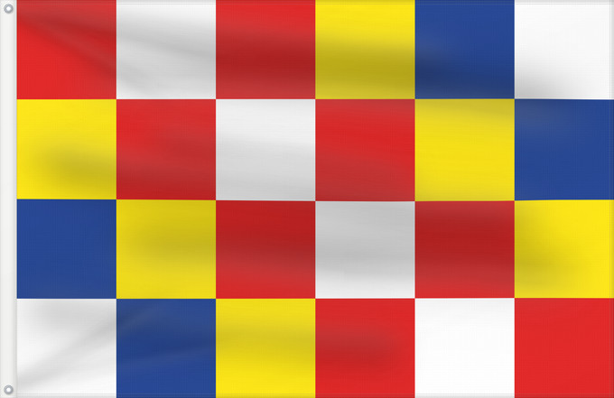 Bandera, con dos ojales metálicos y lado del asta reforzado: Antwerp	Anvers	Amberes	Antwerpen	Anversa