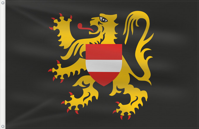 Bandera, con dos ojales metálicos y lado del asta reforzado: Flemish Brabant	Pavillon de la province Flamande du Brabant  Belgique	Brabante Flamenco	Flämisch-Brabant	Brabante Fiammingo
