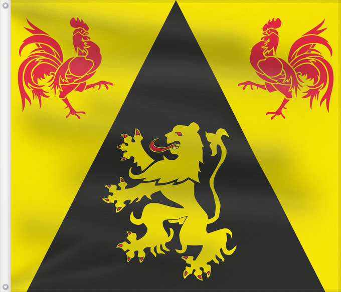 Bandera, con dos ojales metálicos y lado del asta reforzado: Province BE Brabant Wallon	Walloon Brabant	Brabant wallon	Brabante Valón	Wallonien Brabant	Brabante Vallone