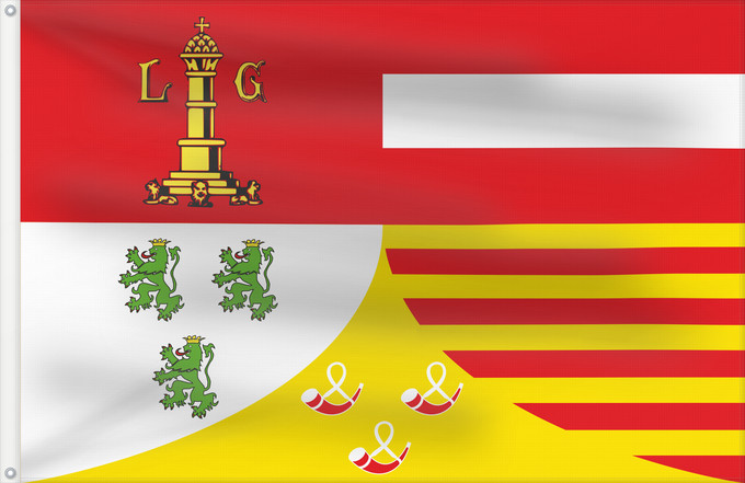 Bandera, con dos ojales metálicos y lado del asta reforzado: Liège (fr)