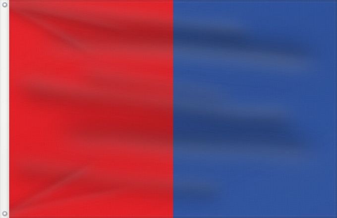 Bandera, con dos ojales metálicos y lado del asta reforzado: Bastogne	Municipal flag of Bastogne, Belgium