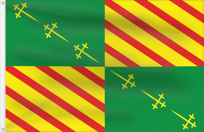 Flag, with two metal eyelets and reinforced hoist: Bernissart	Municipal flag of Bernissart, Belgium