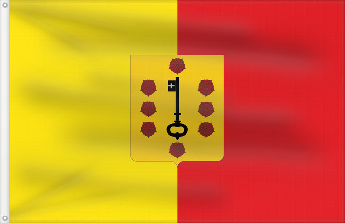Bandera, con dos ojales metálicos y lado del asta reforzado: Comines Warneton Belgium