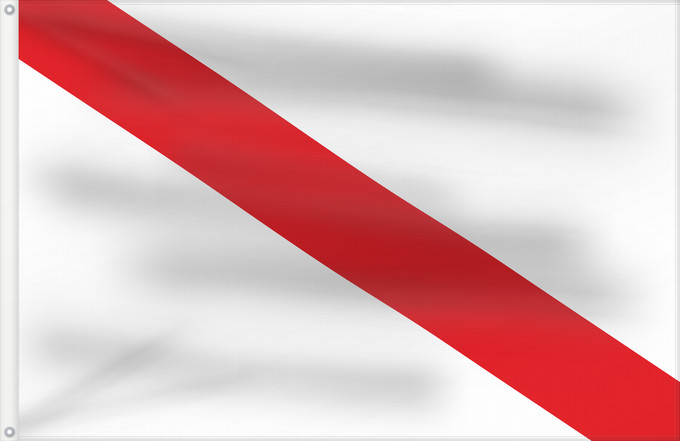Bandera, con dos ojales metálicos y lado del asta reforzado: Courcelles Municipal flag of Courcelles, Belgium