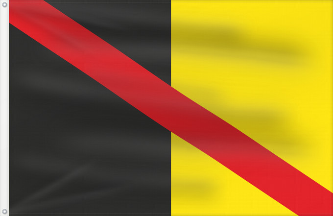 Bandera, con dos ojales metálicos y lado del asta reforzado: Fontaine l Évêque Belgium