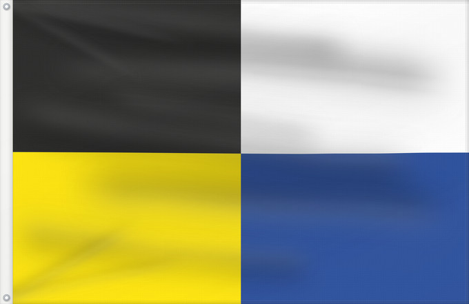 Flag, with two metal eyelets and reinforced hoist: Kluisbergen Belgian commune of Kluisbergen