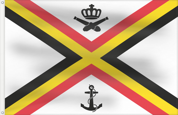 Bandera, con dos ojales metálicos y lado del asta reforzado: Naval Ensign of Belgium