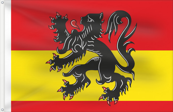 Drapeau, avec deux œillets métalliques et guindant renforcé : Oudenaarde	Municipal flag of Oudenaarde, Belgium