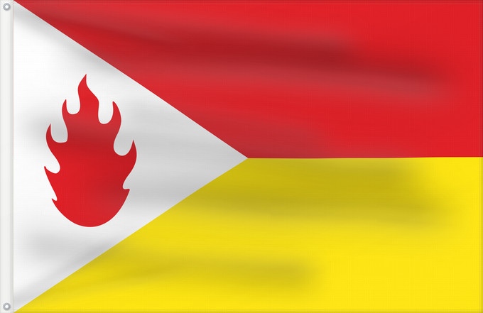 Bandera, con dos ojales metálicos y lado del asta reforzado: Tintigny Belgium