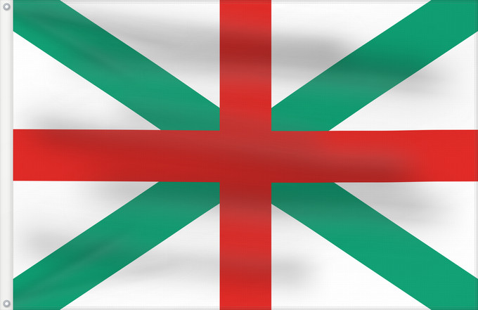 Flagge, mit zwei Metallösen und verstärktem Besatzband: Naval Jack of Bulgaria