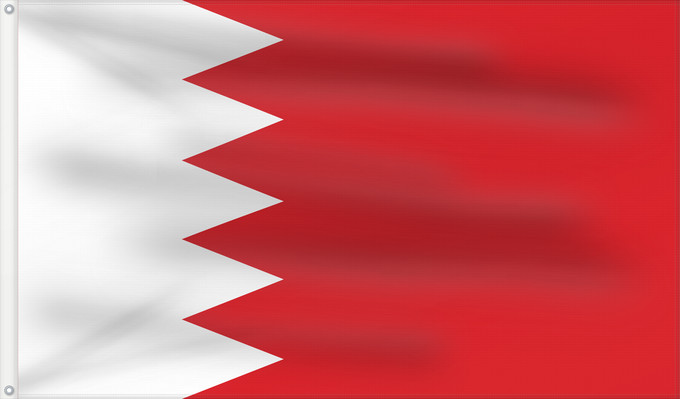 Bandera, con dos ojales metálicos y lado del asta reforzado: Bahrain	Bahreïn	Baréin	Bahrein	علم البحرين	Bahreina	Bahrainin	Флаг Бахрейна	Bahrajna	Bahrains	Прапор Бахрейну	Quốc kỳ Bahrain