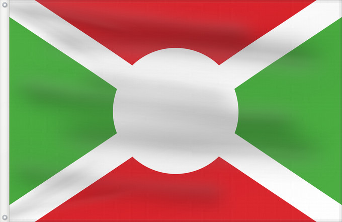 Flag, with two metal eyelets and reinforced hoist: Burundi 1966 Burundi, used for two days in 1966 Burundi (1966)