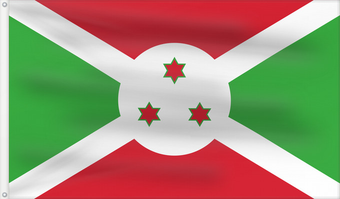 Flag, with two metal eyelets and reinforced hoist: Burundi
