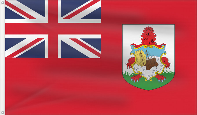 Flag, with two metal eyelets and reinforced hoist: Bermuda Bermudes Bermudas Bermudów Bermudas fana Brattagh ny Bermioodee Флаг Бермуд
