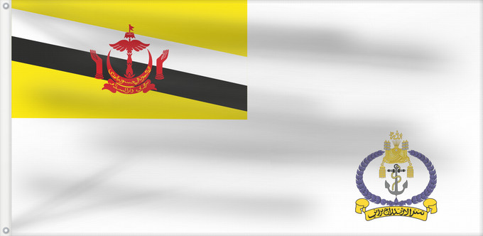 Drapeau, avec deux œillets métalliques et guindant renforcé : Naval Ensign of Brunei