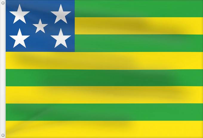 Flagge, mit zwei Metallösen und verstärktem Besatzband: Goiás