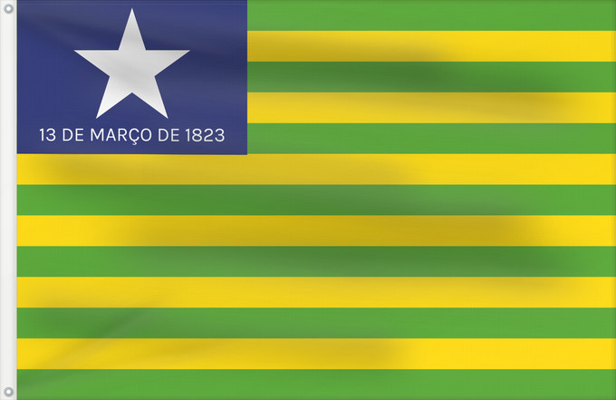 Flagge, mit zwei Metallösen und verstärktem Besatzband: Piauí