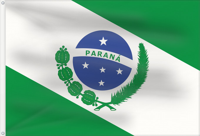 Flagge, mit zwei Metallösen und verstärktem Besatzband: Paraná