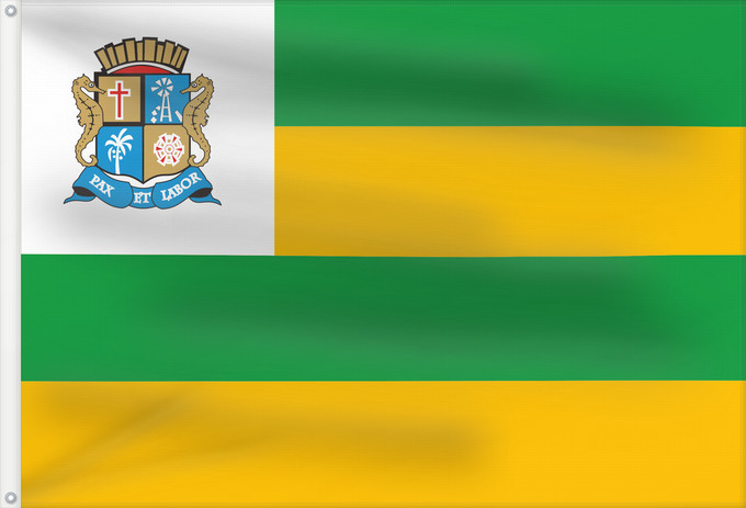 Bandera, con dos ojales metálicos y lado del asta reforzado: Aracaju	City Aracaju city, Sergipe, Brazil	Município de Aracaju no Estado de Sergipe, Brasil