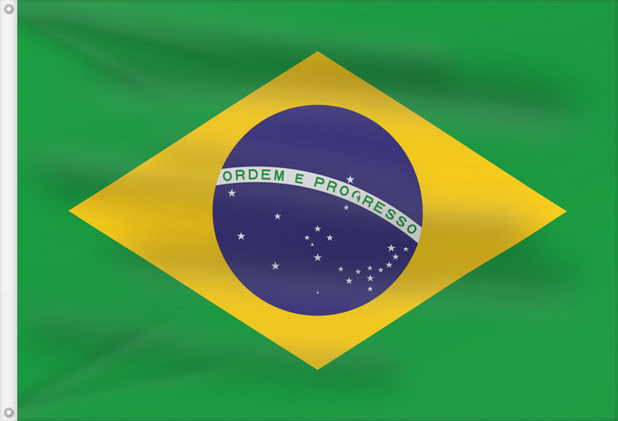 Bandera, con dos ojales metálicos y lado del asta reforzado: Brazil  1968–1992	Brazil from 1968 to 1992 with 23 stars	Brésil (1968–1992)	Brasil (1968–1992)	Brasilien (1968–1992)	Brasile (1968–1992)	Brasil de 1968 a 1992 com 23 estrelas