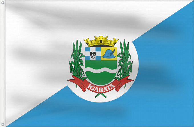Bandera, con dos ojales metálicos y lado del asta reforzado: Igarata SaoPaulo Brasil Igaratá Município de Igaratá no Estado de São Paulo