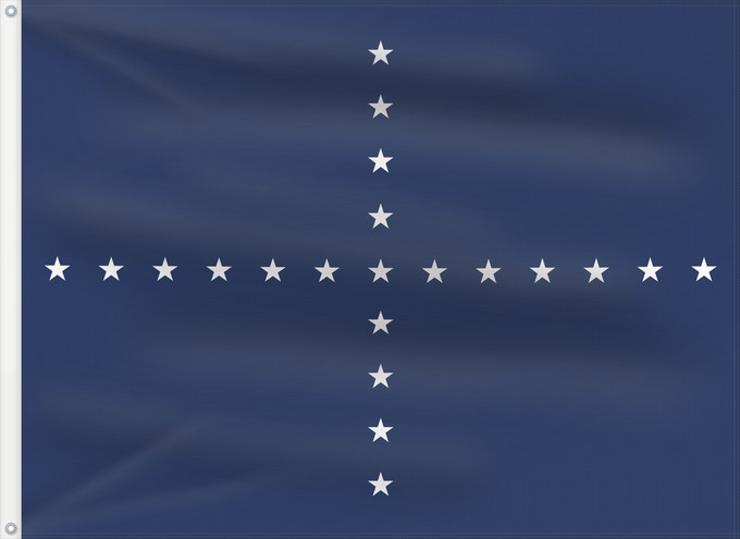 Bandera, con dos ojales metálicos y lado del asta reforzado: Naval Jack of Brazil