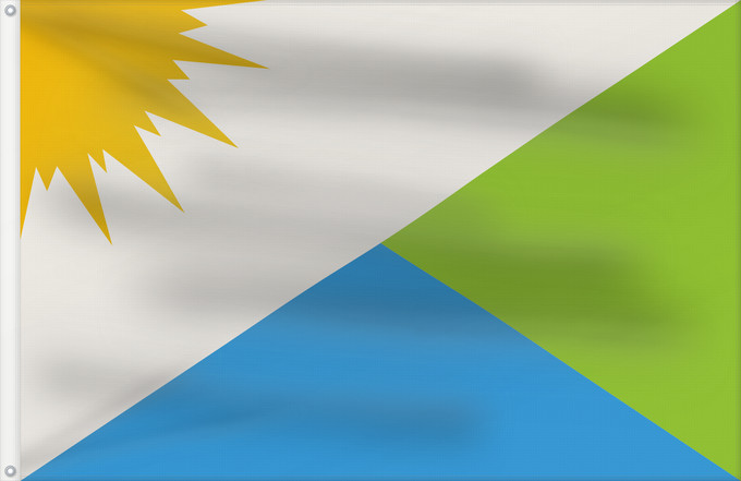 Flagge, mit zwei Metallösen und verstärktem Besatzband: Vale do Paraíso City of Vale do Paraíso, Rondônia, Brazil