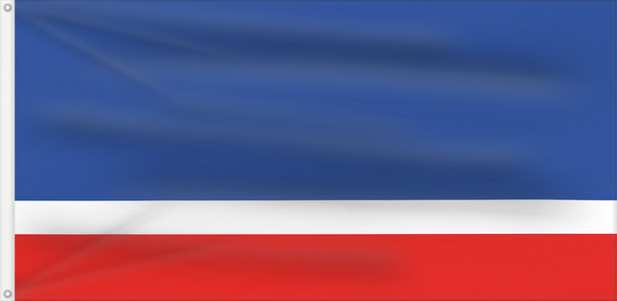 Flagge, mit zwei Metallösen und verstärktem Besatzband: Turaw, Belarus	Details Width  length ratio = 1  2 3 horizontal bands blue  6/9	Turaw	Сцяг мястэчка Тураў	Сьцяг мястэчка Тураў	Флаг городского посёлка Туров