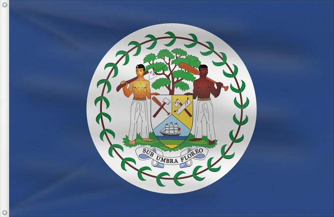 Drapeau, avec deux œillets métalliques et guindant renforcé : Belize  1950-1981	Belize	Belize (1950-1981)	Belice (1950-1981)	Belizae	Флаг Белиза	Belizeja
