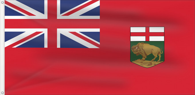 Drapeau, avec deux œillets métalliques et guindant renforcé : Manitoba Manitoba Banniel proviñs Manitoba, Kanada