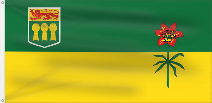Drapeau, avec deux œillets métalliques et guindant renforcé : Saskatchewan Banniel proviñs Saskatchewan, Kanada