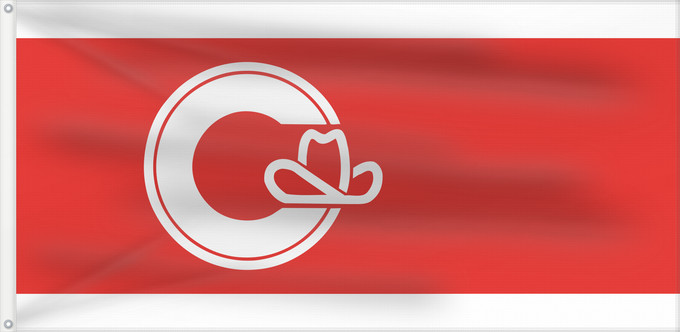 Drapeau, avec deux œillets métalliques et guindant renforcé : Calgary, Alberta	Calgary