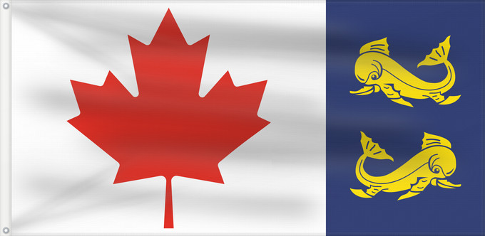 Drapeau, avec deux œillets métalliques et guindant renforcé : Coastguard Flag of Canada