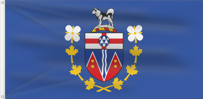 Drapeau, avec deux œillets métalliques et guindant renforcé : Commissioner of Yukon	Commissaire du Yukon	Comisionado de Yukón	Kommissar von Yukon	Commissario dello Yukon