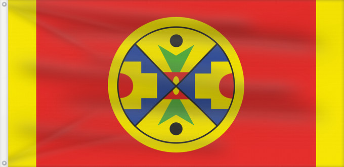 Drapeau, avec deux œillets métalliques et guindant renforcé : Eel Ground First Nation	Natoaganeg First Nation  formerly Eel Ground First Nation
