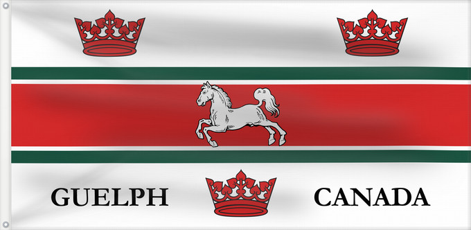 Drapeau, avec deux œillets métalliques et guindant renforcé : Guelph	City of Guelph, Ontario, Canada