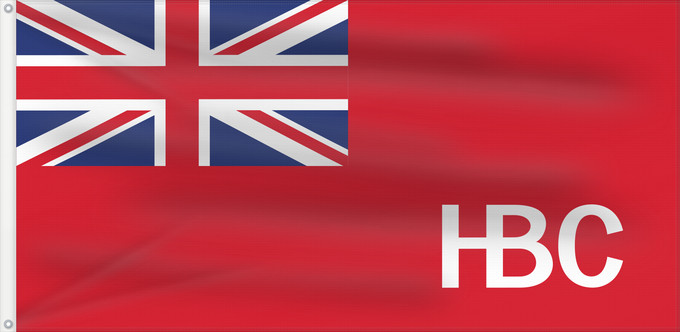 Drapeau, avec deux œillets métalliques et guindant renforcé : Hudson s Bay Company	Historical Hudson s Bay Company Flag originally used in July 21, 1682
