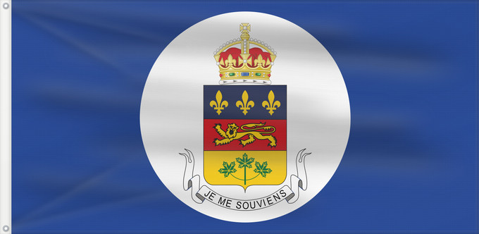 Drapeau, avec deux œillets métalliques et guindant renforcé : Lieutenant-Governor of Quebec	Lieutenant-gouverneur du Québec	Teniente Gobernador de Quebec	Lieutenantgouverneur von Quebec	Luogotenente Governatore del Quebec