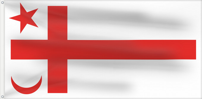 Drapeau, avec deux œillets métalliques et guindant renforcé : Mikmaq State	Míkmaq State flag  Canada